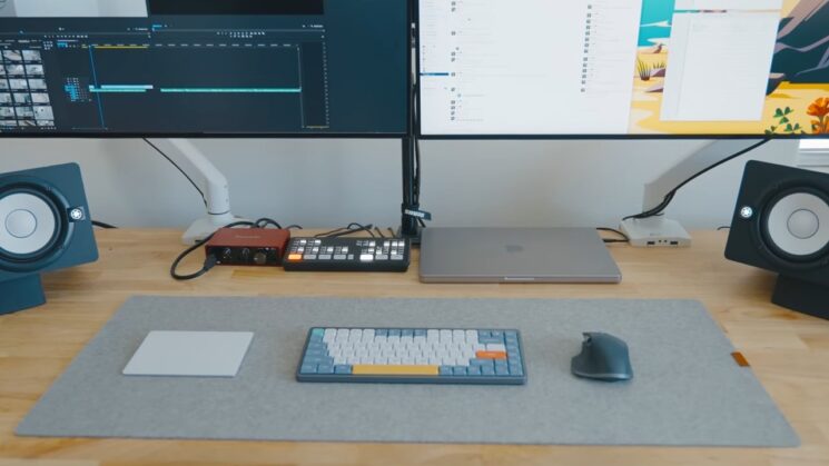 Desk Setup with Dual Monitors